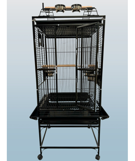 Parrot-Supplies Ohio Play Top Parrot Cage Black